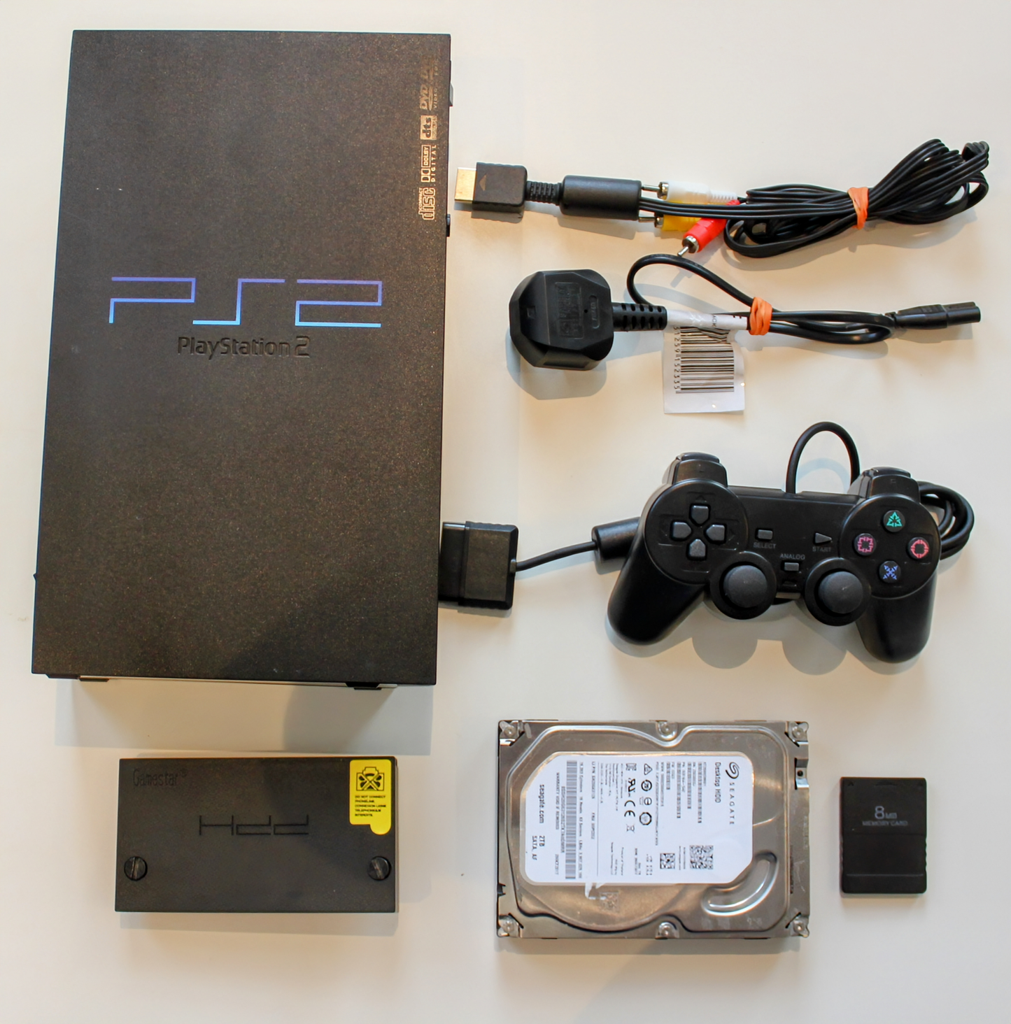 Playstation 2 Bundle + 2TB HDD & Adapter - Plug and Play - No Technical Installation